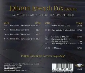 Filippo Ravizza - Fux: Complete Music for Harpsichord (2017)