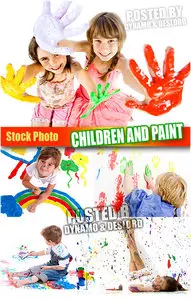 Children and paint - UHQ Stock Photo