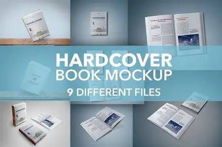 CreativeMarket - 9 Hardcover Book Mockup Bundle