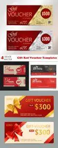 Vectors - Gift Red Voucher Templates