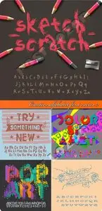 Creative alphabet font vector 2