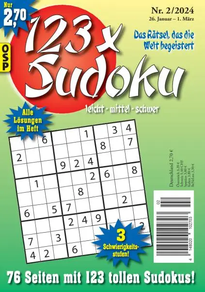 123 x Sudoku - Nr.2 2024