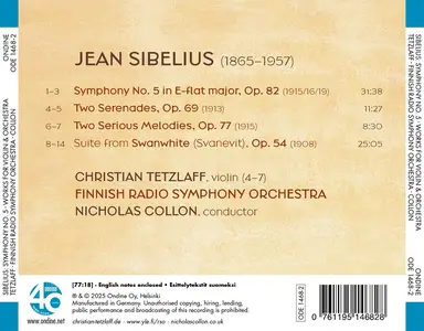 Nicholas Collon, Finnish Radio Symphony Orchestra - Jean Sibelius: Symphony 5; Two Serenades; Two Serious Melodies (2025)