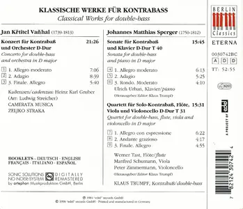 Klaus Trumpf, Camerata Musica, Zeljko Straka - Vanhal, Sperger: Works with Double bass (1998)