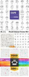 Vectors - Food Linear Icons Set