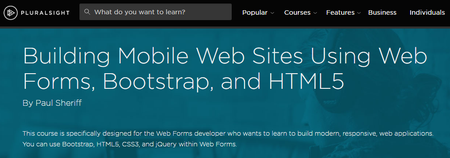 Building Mobile Web Sites Using Web Forms, Bootstrap, and HTML5 [repost]