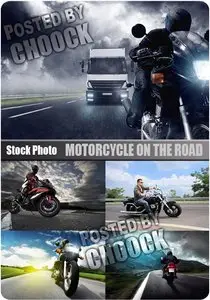 Motorcycle on the road - Stock Photo