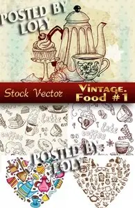 Vintage. Food #1 - Stock Vector