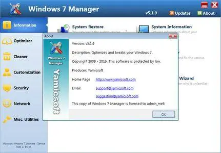 Yamicsoft Windows 7 Manager 5.1.9