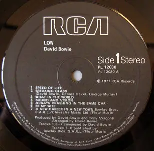 David Bowie - Low (UK RCA 1st Pressing A1/B1 ) Vinyl rip in 24 Bit/ 96 Khz + CD 