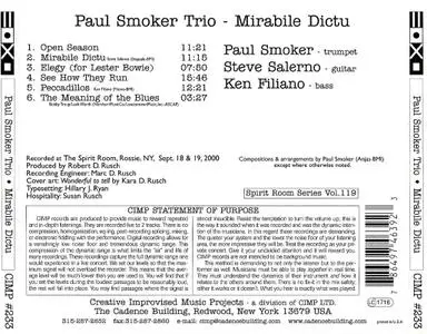 Paul Smoker Trio - Mirabile Dictu (2001)