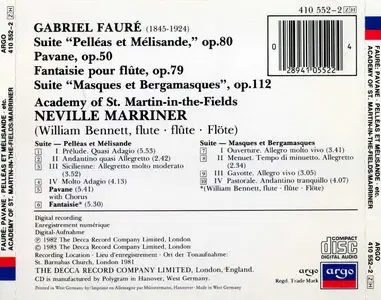 Fauré: Pavane, Pelléas & Mélisande / Neville Marriner  (1990)