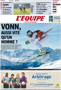 L'Equipe Edition du Vendredi 26 Octobre 2012