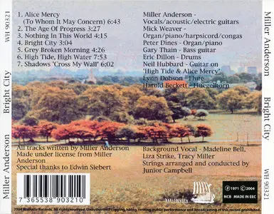 Miller Anderson - Bright City (1971) [Reissue 2004]
