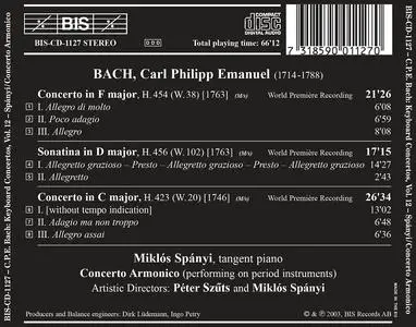 Miklós Spányi, Concerto Armonico - Carl Philipp Emanuel Bach: The Complete Keyboard Concertos, Vol. 12 (2003)