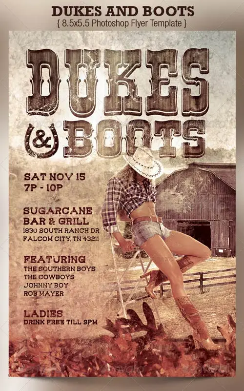 GraphicRiver Dukes and Boots Country Flyer Template / AvaxHome