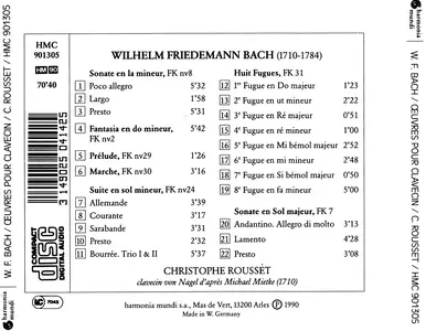 Christophe Rousset - Wilhelm Friedemann Bach: Œuvres pour clavecin (1990)