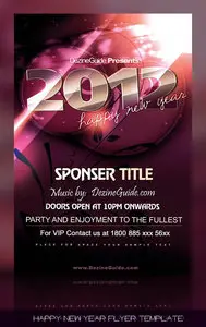 Free Happy New Year Flyer/Poster Template 2