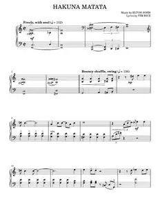 Hakuna Matata (from The Lion King) - Elton John, The Lion King (Piano Solo)