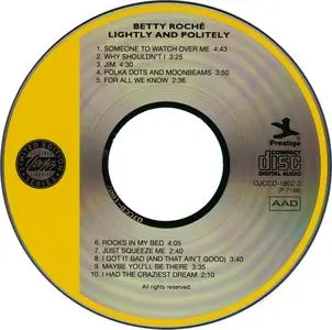 Betty Roche - Lightly and Politely (1961) {Prestige OJCCD-1802-2 rel 1992}
