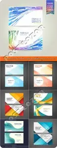 Business cards modern style template design vector set 21