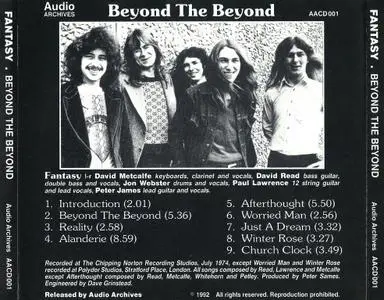 Fantasy - Beyond The Beyond (1974) {1992, Reissue}