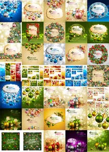 30 Vector Christmas Cards and Banners