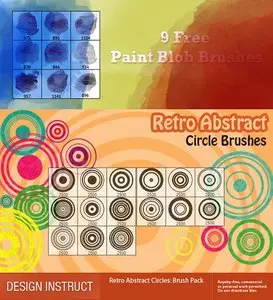 Graphics - Retro Abstract Circles and Paint Blobs