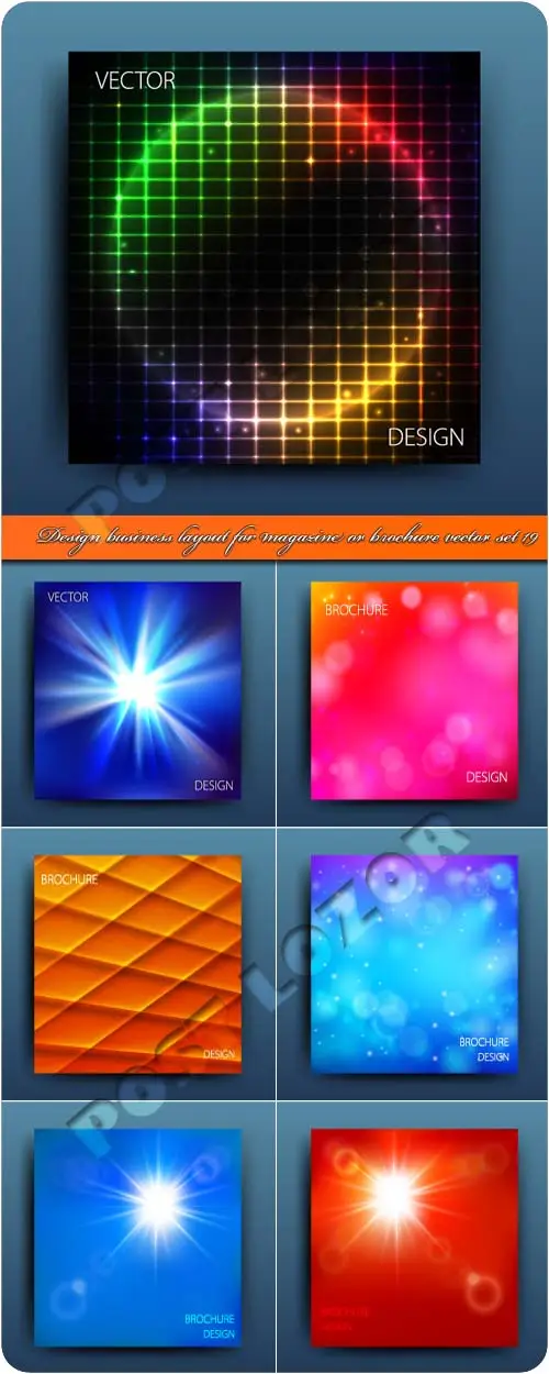 Design business layout for magazine or brochure vector set 19
