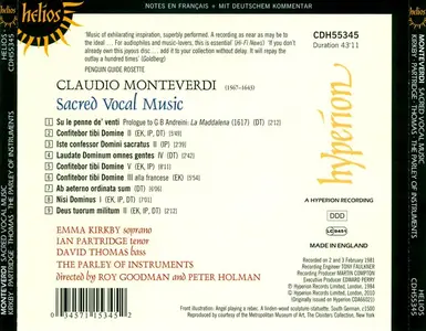 Roy Goodman, Peter Holman, The Parley of Instruments - Claudio Monteverdi: Sacred Vocal Music (2010)